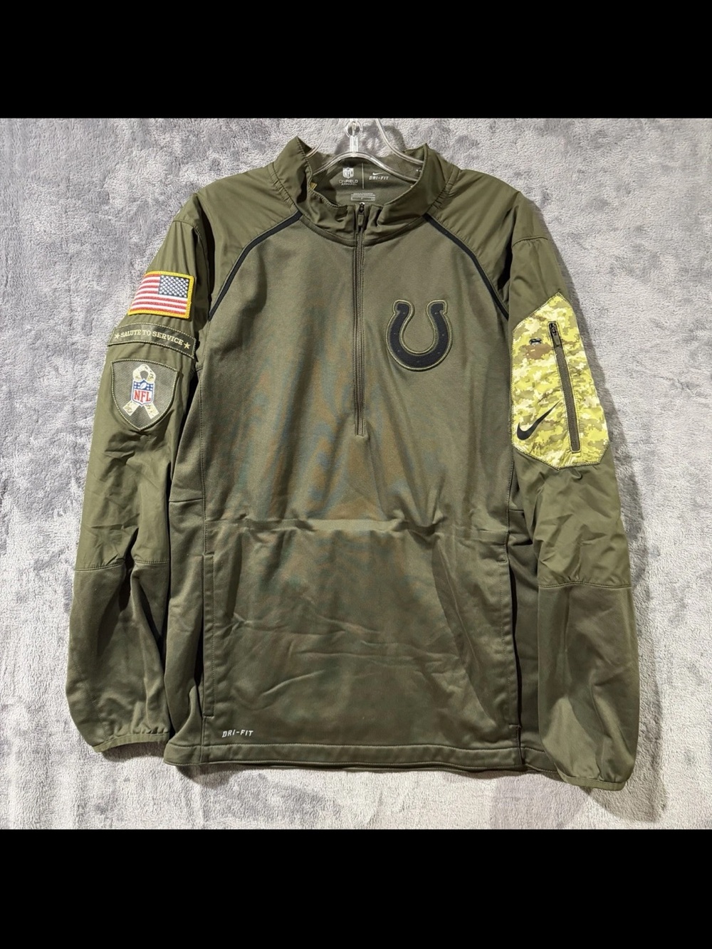 Nike Hoodie Pullover Indianapolis Colts [695866-325] 1/4 Zip USA Mens Size Small